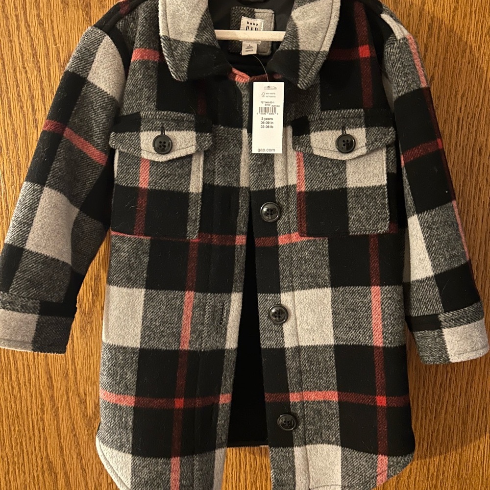 Baby GAP Black and Gray Plaid Jacket